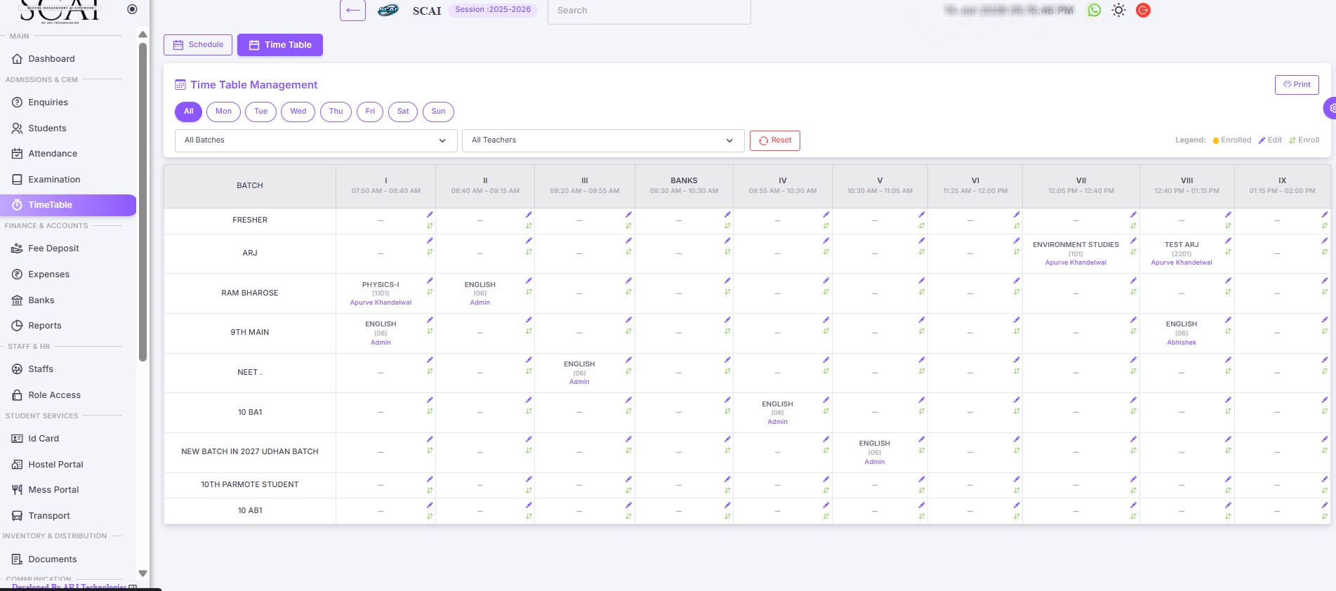 Time Table